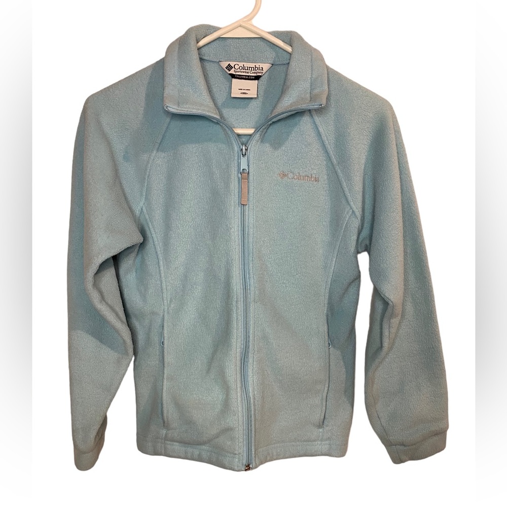 Columbia Sportswear Company ZIP UP Fleece Jacket Youth‎ Size 10-12 Light Blue